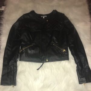 Black leather jacket